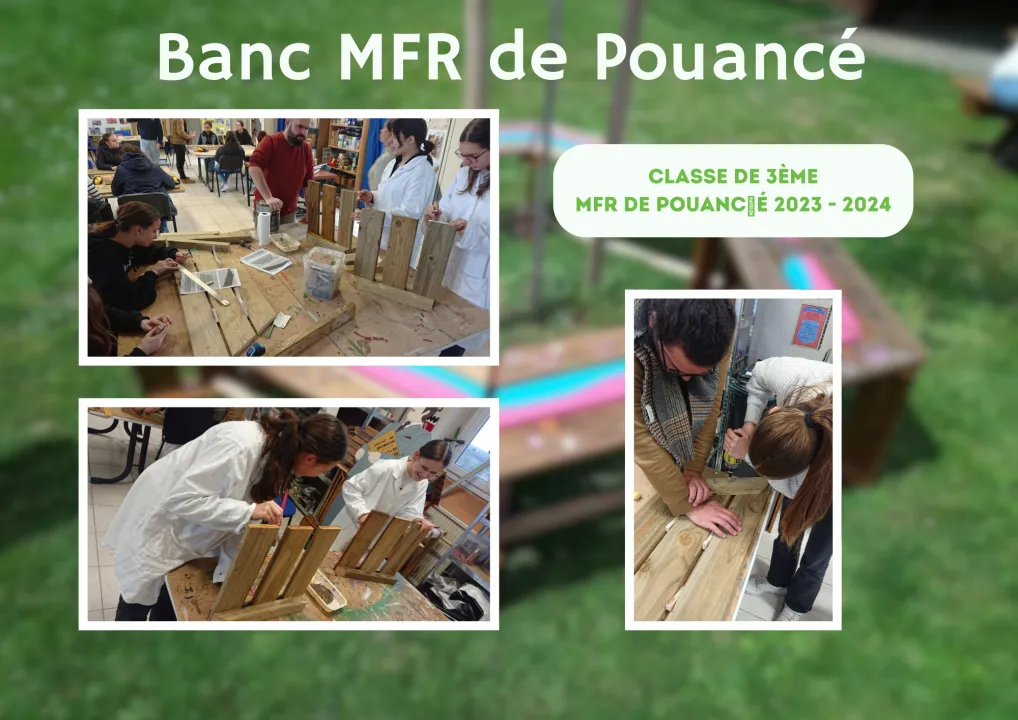 Banc hexagonal réalisé par les 3ÈME de la MFR de Pouancé, image 1
